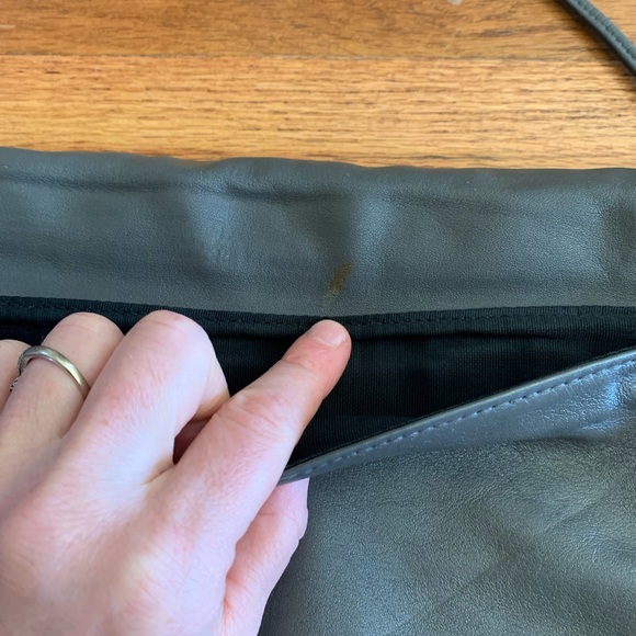 Vintage 80s Albi Gray Leather Crossbody Purse Crocodile Print - Picture 11 of 11